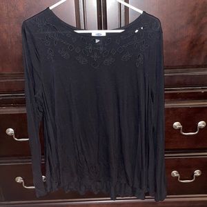 EUC black long sleeve blouse (L) Old Navy
